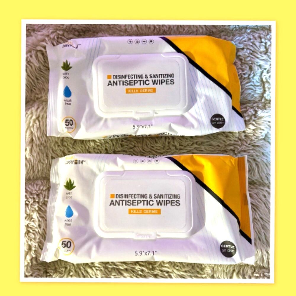 Miami CarryOn Disinfecting & Sanitizing Antiseptic Wipes ~ Bundle of (2)